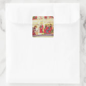 Sticker Carré Christ lave les pieds des disciples (Sac)