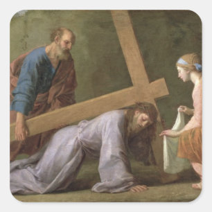 Sticker Carré Christ portant la croix, c.1651