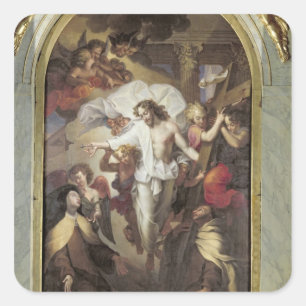Sticker Carré Christ ressuscité