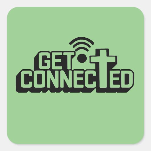 Sticker Carré Christian Get Connected (Devant)