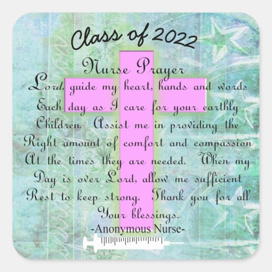 Sticker Carré Christian Nurse Prayer Class 2022 (Devant)