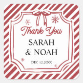 Sticker Carré Christmas Baby Shower (Devant)