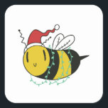 Sticker Carré Christmas bee<br><div class="desc">J'espère que vous l'aimez</div>