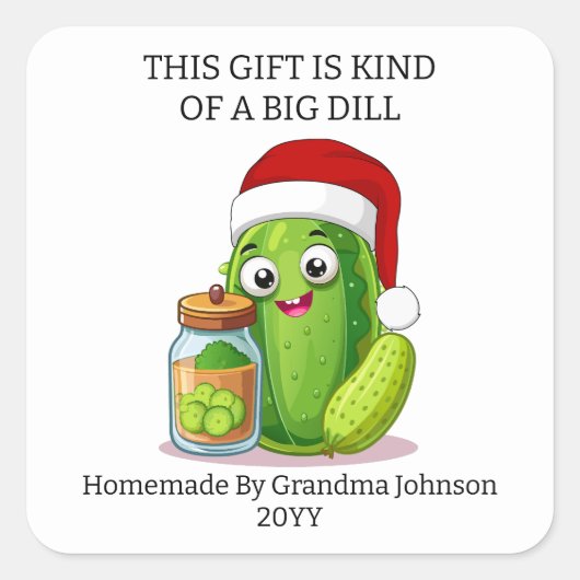 Sticker Carré Christmas Big Dill Gift (Devant)