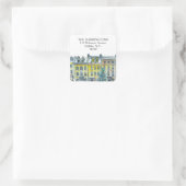 Sticker Carré Christmas Brownstone Golden Hand-Drawn Adresse (Sac)