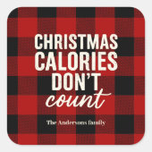 Sticker Carré “Christmas Calories Don’t Count (Devant)