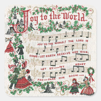 Sticker Carré Christmas Carol Joy to the World