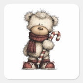 Sticker Carré Christmas Clipart Collection | Teddy Bear  (Devant)