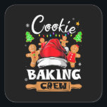 Sticker Carré Christmas Cookie Baking Crew Funny Pajamas Famille<br><div class="desc">C'est un gant de Christmas. Votre famille,  les amis ou les children aimeront que vous fassiez ce que vous voulez. Wishing you and your familiy and friends a Merry Christmas.</div>