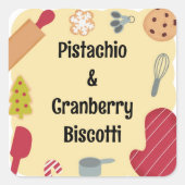 Sticker Carré Christmas Cookies Personalized Custom (Devant)