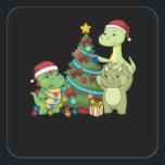 Sticker Carré Christmas Dinosaur Kids Christmas Tree Dinosaur<br><div class="desc">Christmas Dinosaur Kids Christmas Tree Tshirt Dino</div>