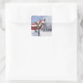 Sticker Carré Christmas donkey with funny (Sac)