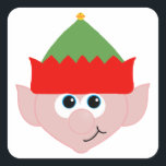 Sticker Carré Christmas Elf<br><div class="desc">Un joli elfe de Noël</div>
