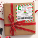 Sticker Carré Christmas Elf Pôle Nord Adresse Expédition Étiquet<br><div class="desc">Aidez Père Noël à habiller ses cadeaux pour vos proches. Vos enfants recevront un courrier personnalisé de la part du département Elf.</div>