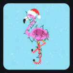 Sticker Carré Christmas Flamingo<br><div class="desc">santa claus flamingo christmas, 
wildlife beak summer beautiful, 
flamingos happy cartoon vintage, 
watercolor drawn funny snow , 
cute sketch cool pink, 
trendy sweet art hat , 
holiday love tropic animal, 
gift illustration xmas tropical, 
exotic winter merry bird , 
flamingo santa claus christmas, </div>