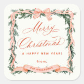 Sticker Carré CHRISTMAS GARLAND Cadre de Noël (Devant)