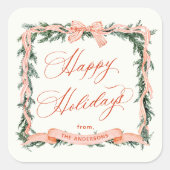 Sticker Carré CHRISTMAS GARLAND Cadre de vacances (Devant)