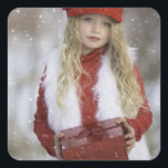 Sticker Carré Christmas Girl<br><div class="desc">girl kid child christmas,  santa snow sweet able,  smiling beautiful happiness winter,  season cheerful merry love,  home family holiday ,  xmas little claus year,  smile new young peowing,  cut gift decin, </div>