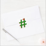Sticker Carré #Christmas #HASHTAG - Symbole de balise Hash<br><div class="desc">* Design de Noël * Avec un Bow de Fêtes, un Hashtag vert et rouge ( # ) Symbole * Customisez ceci! * Les autocollants sont disponibles en plusieurs options de forme. * Choisissez une petite taille et utilisez pour do-it-yourself projets, des projets de fabrication et des idées de réservation...</div>