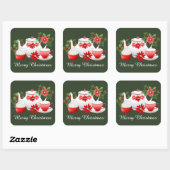 Sticker Carré Christmas Holiday ajouter un message (Feuille)