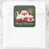 Sticker Carré Christmas Holiday ajouter un message (Sac)
