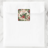 Sticker Carré Christmas Holly Berry Restauration maison (Sac)