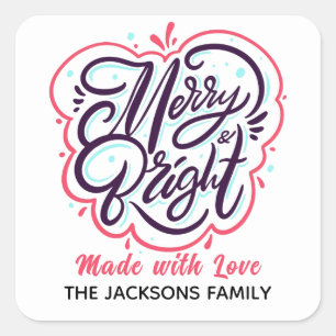 Sticker Carré Christmas Holly Berry Restauration maison