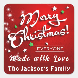 Sticker Carré Christmas Holly Berry Restauration maison