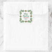 Sticker Carré Christmas Holly Wreath (Sac)