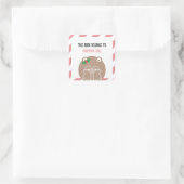 Sticker Carré Christmas Kawaii Cute Hamster Booklover Plaque de  (Sac)