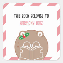 Christmas Kawaii Cute Hamster Booklover Plaque de 