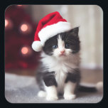 Sticker Carré Christmas Kitten<br><div class="desc">Christmas Kitten</div>