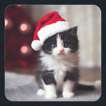 Sticker Carré Christmas Kitten<br><div class="desc">Christmas Kitten</div>