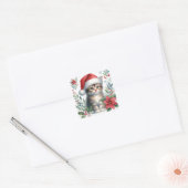 Sticker Carré Christmas Kitten In Santa Hat (Enveloppe)