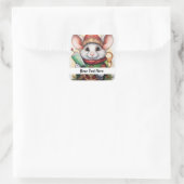 Sticker Carré Christmas Mouse 47 Votre texte ici (Sac)