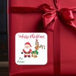 Sticker Carré Christmas Père Noël Reindeer To From Don<br><div class="desc">Cette conception peut être personnalisée dans la zone fournie en modifiant la photo et/ou le texte. Vous pouvez également le customiser en cliquant sur Personnaliser ce Modèle, puis en choisissant l'option cliquer pour customiser et supprimer ou modifier la couleur de l'arrière - plan, ajouter du texte, modifier la couleur ou...</div>