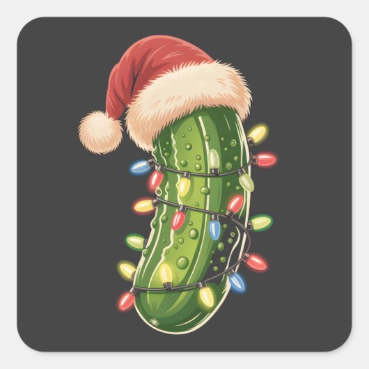 Sticker Carré Christmas Pickle Pickle In Xmas Light Pickle (Devant)