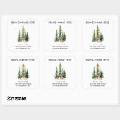 Sticker Carré Christmas Pine Trees & Deers Candle Labels (Feuille)