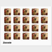 Sticker Carré Christmas Shar-Pei Dog With Santa Hat (Feuille)