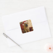 Sticker Carré Christmas Shar-Pei Dog With Santa Hat (Enveloppe)