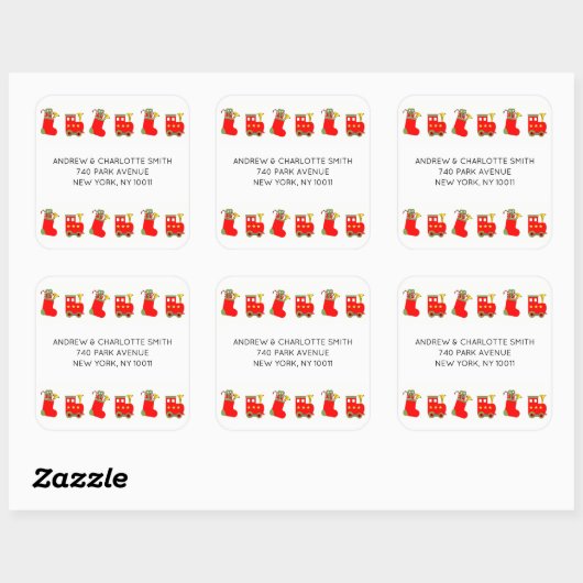 Sticker Carré Christmas Train (Feuille)