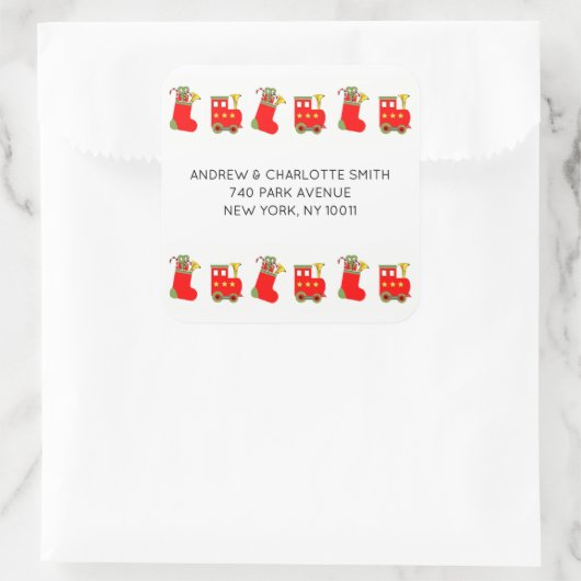 Sticker Carré Christmas Train (Sac)