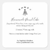 Sticker Carré Christmas Tree Minimalist Bakery Ingredient Label (Devant)