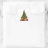 Sticker Carré Christmas tree with decorations and gift boxes (Sac)