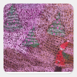 Sticker Carré Christmas trees