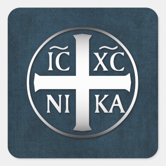 Sticker Carré Christogram ICXC NIKA Jésus conquiert (Devant)
