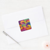 Sticker Carré Chromatic Shells: Vibrant Spiral Mosaic (Enveloppe)