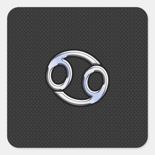 Sticker Carré Chrome comme cancer Zodiac Connexion Noir (Devant)