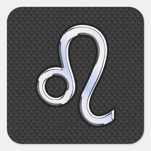 Sticker Carré Chrome Comme Leo Zodiac Connexion peau de serpent (Devant)
