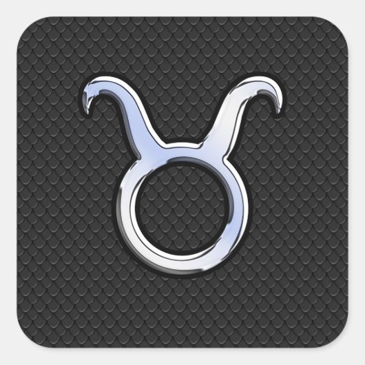 Sticker Carré Chrome Comme Taurus Connexion Serpent Noir Peau (Devant)